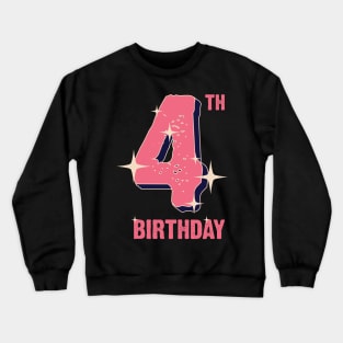 4th birthday for girls Crewneck Sweatshirt